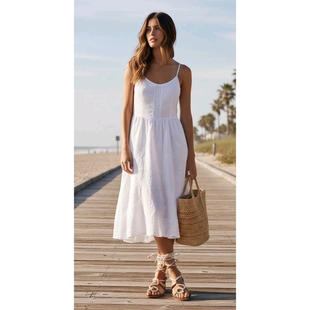 J. Crew Women's 9.5 Tan White Rope Lace Up Gladiator Sandals BH421 Nautical Boho